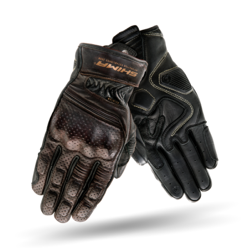 Rękawice motocyklowe krótkie SHIMA AVIATOR DARK BROWN